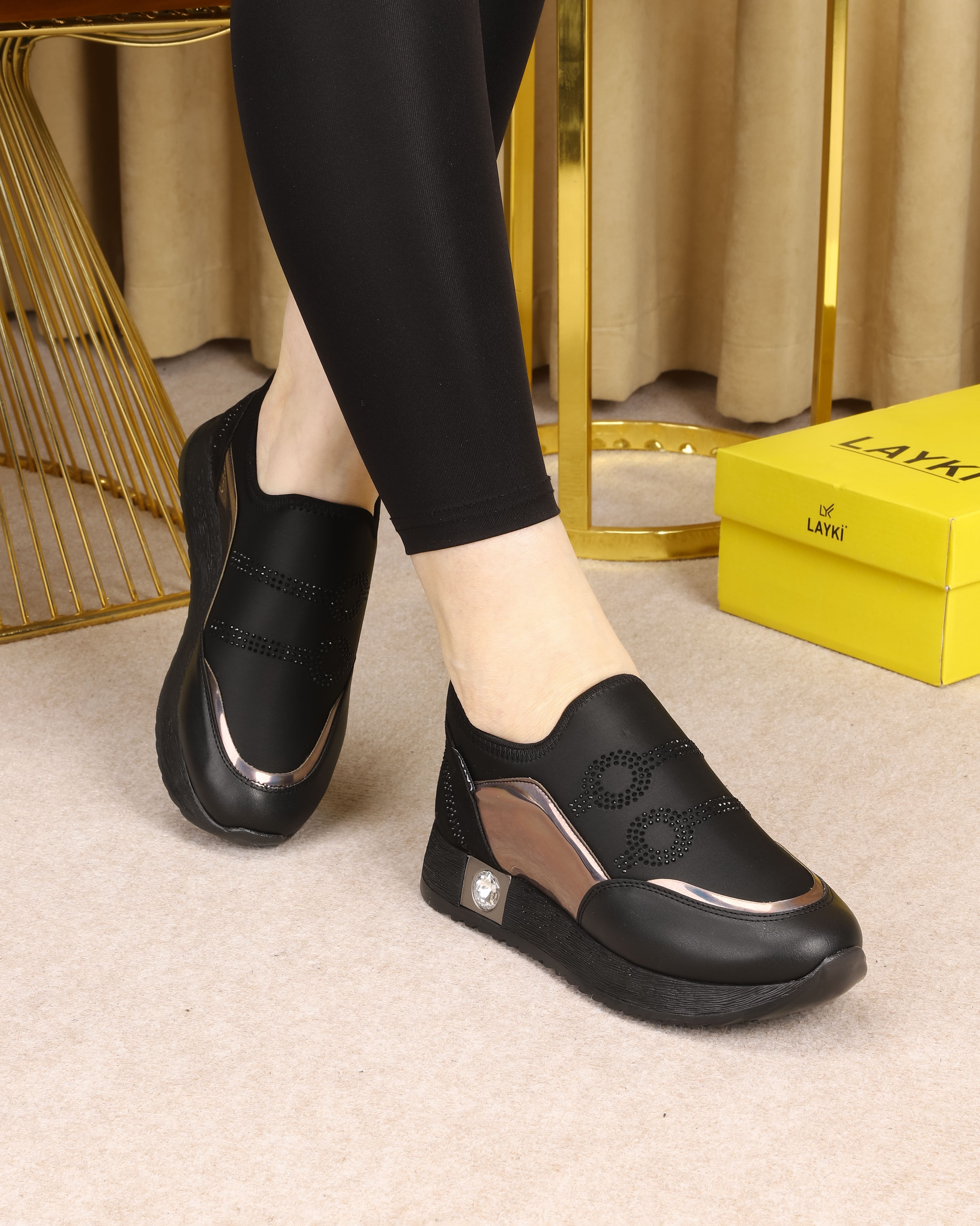 Women's Black Stone Shoes
