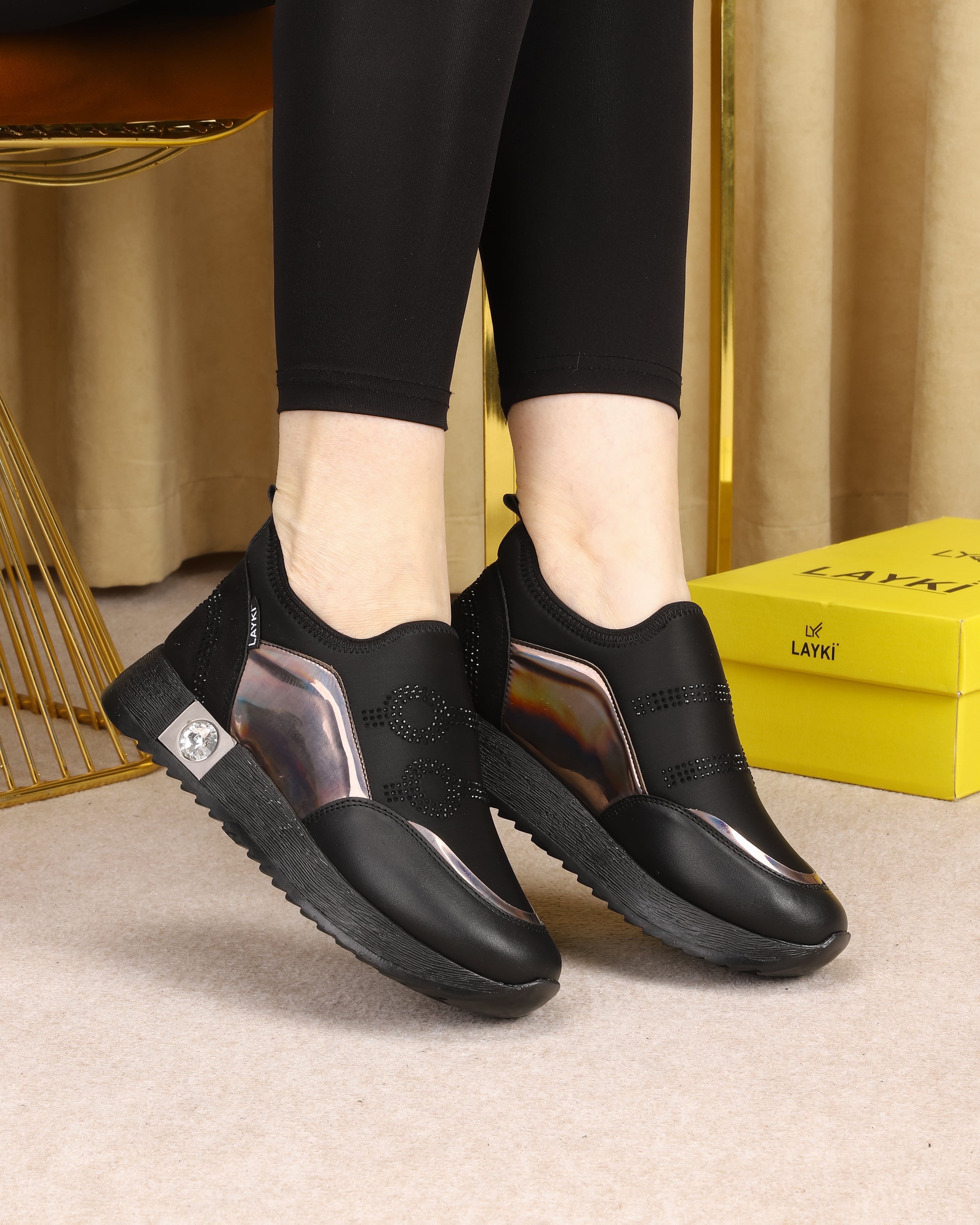 Women's Black Stone Shoes